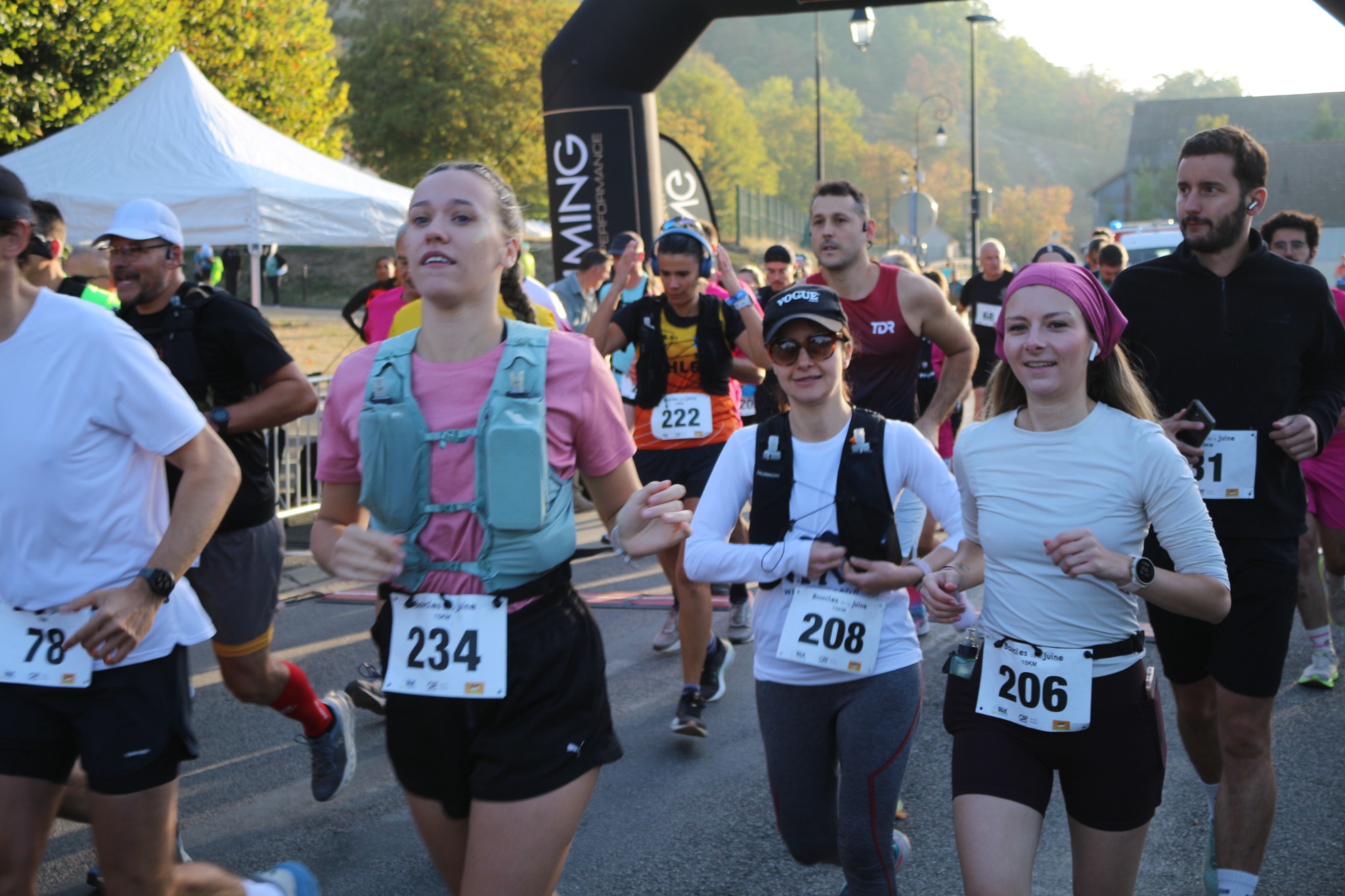 Coureurs juste après le départ