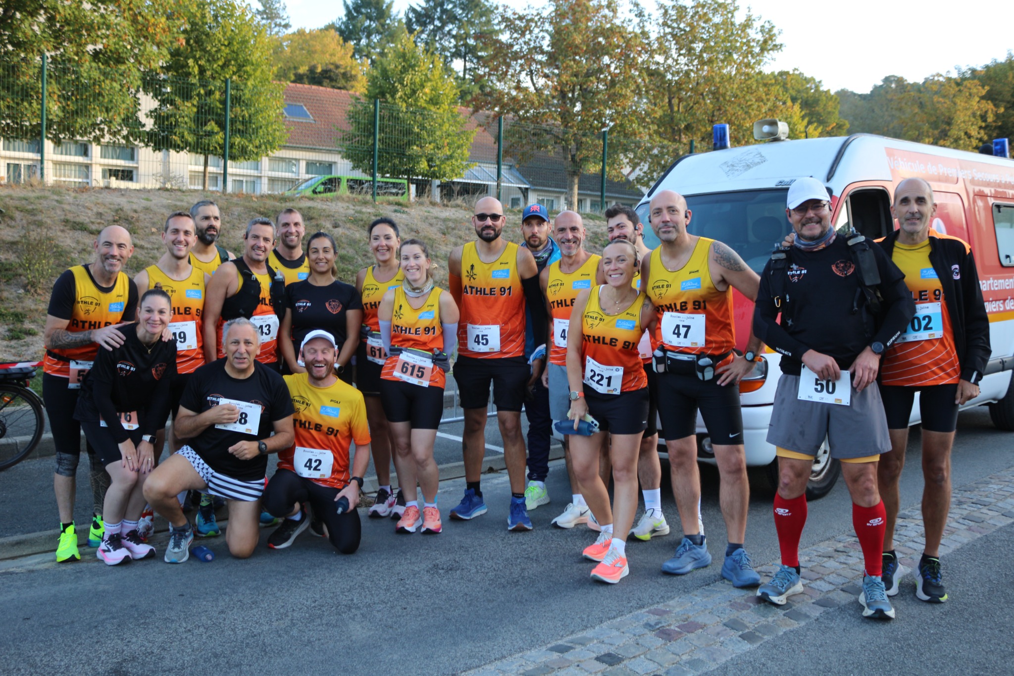 Groupe de coureurs avant la course